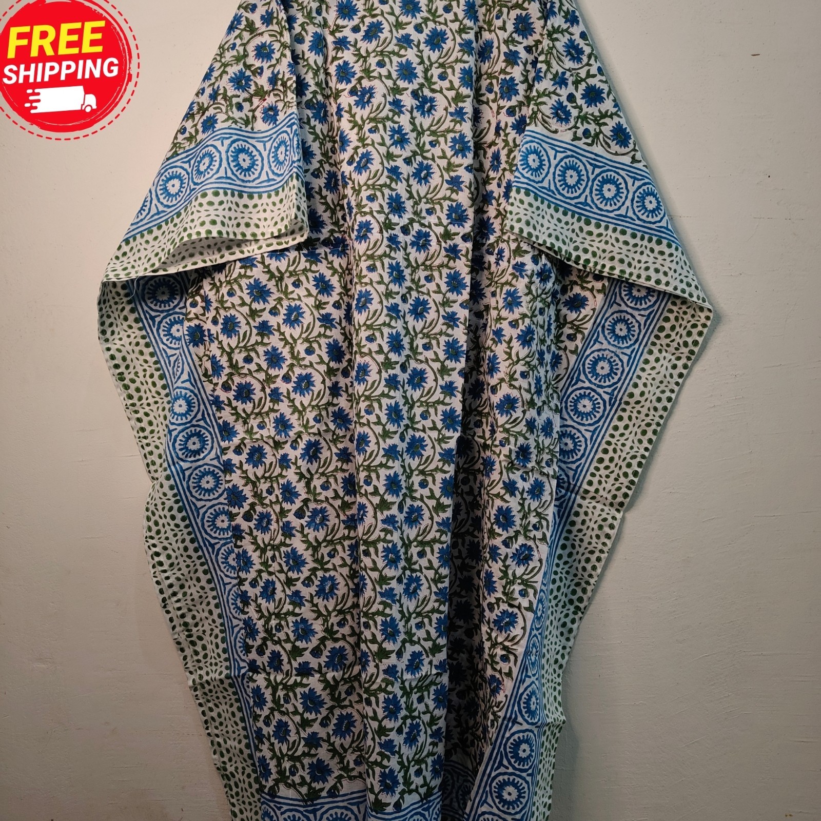 handblock print kaftan