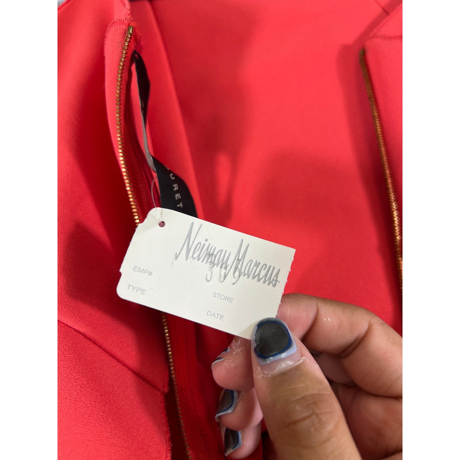Roland Mouret Red Sleeveless Cut-Out Back Midi Dress Minimalist France Size 6
