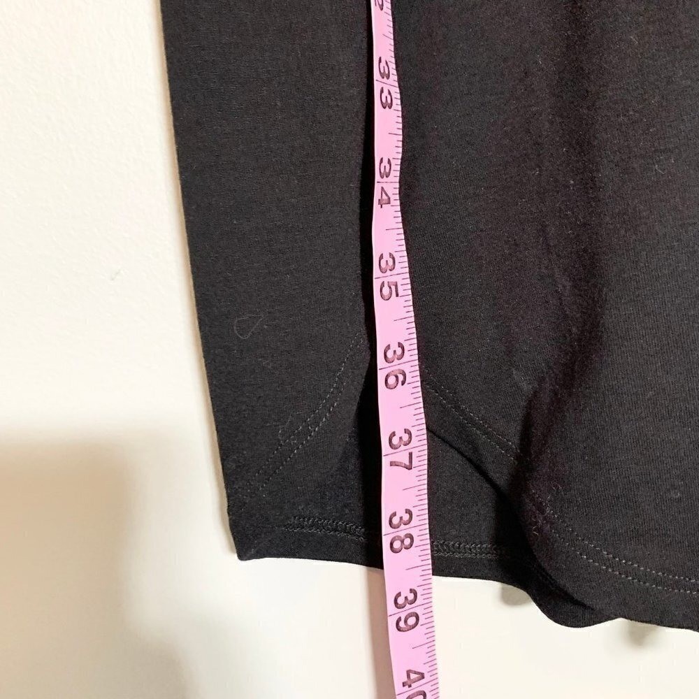 Eileen Fisher Button Front Long Sleeve Dress Women PM Black Drawstring Waist