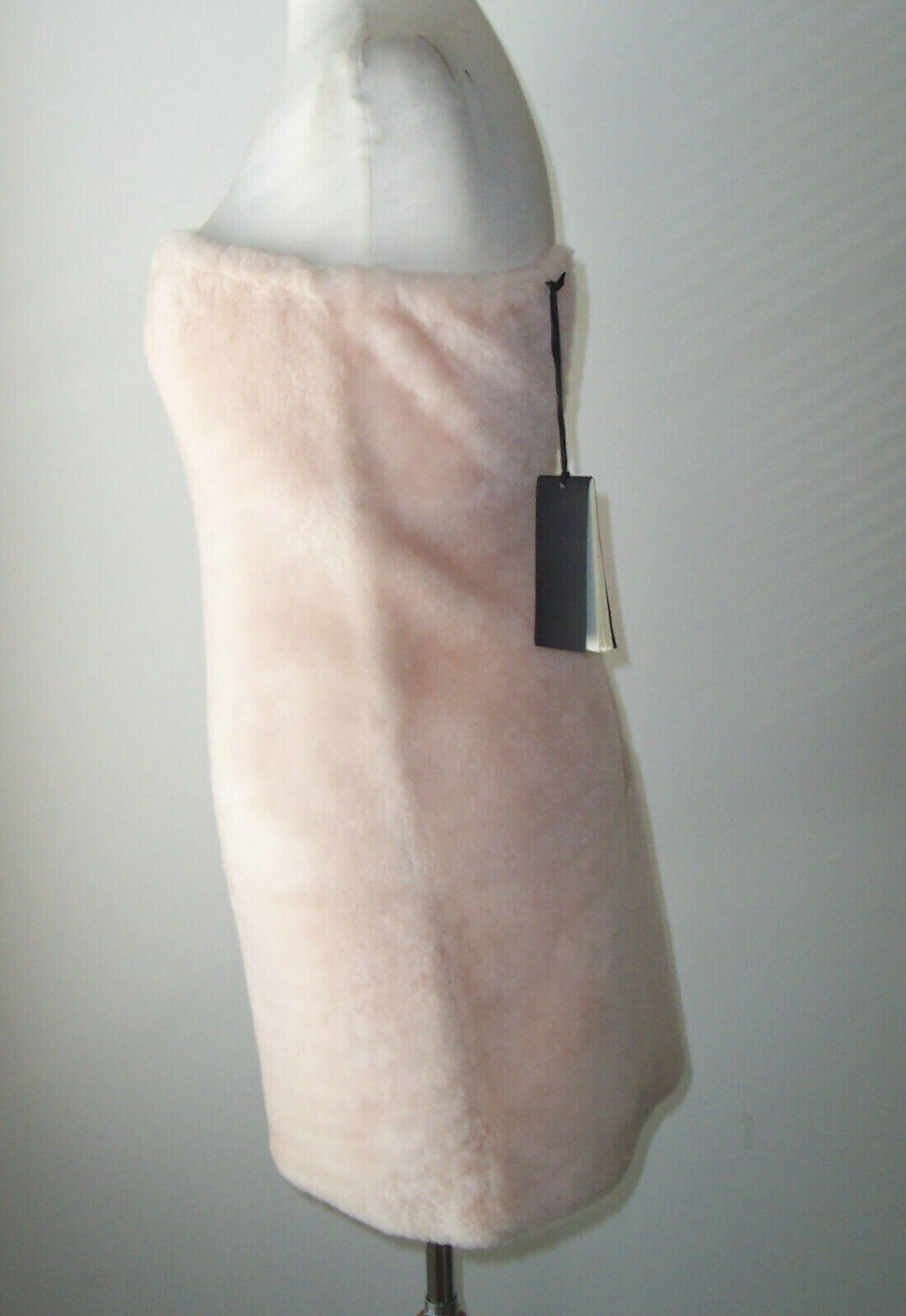 FENDI Pink Shearling Lamb Fur Bustier Strapless Dress 40 2 4 F/W 2015