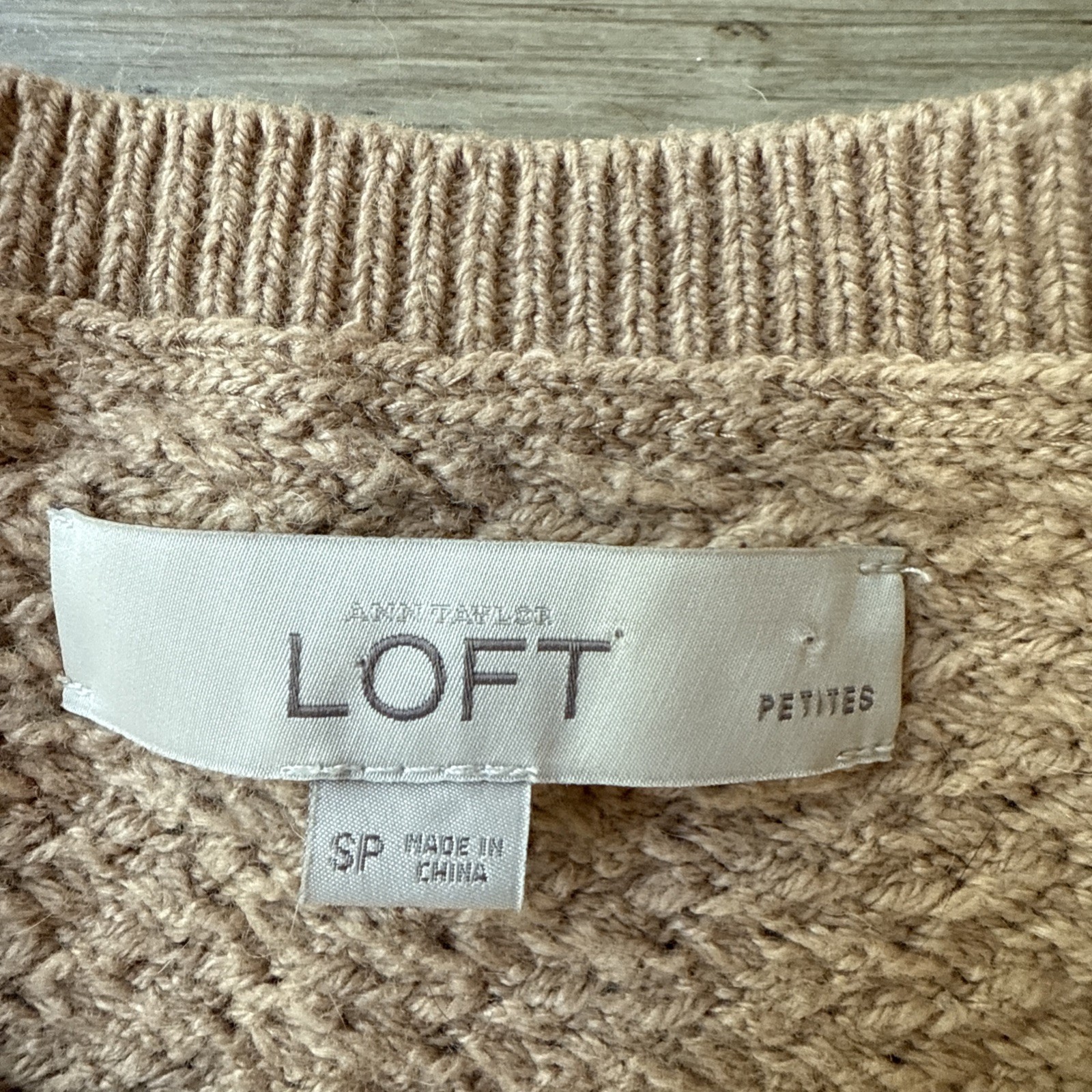 Ann Taylor LOFT Sweater Dress Petite Small Tan Camel Hair Blend