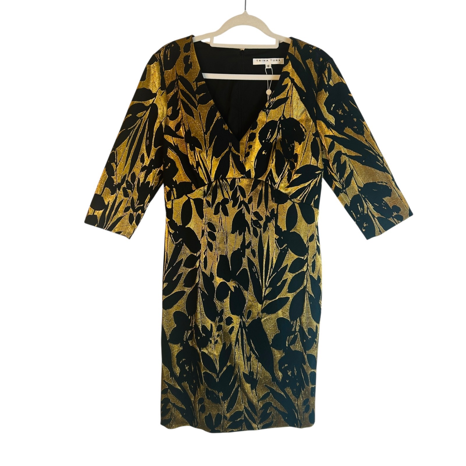 Trina Turk Eastern Luxe Muni Jacquard Metal Dress BNWT Size US 8 AU 12 Designer