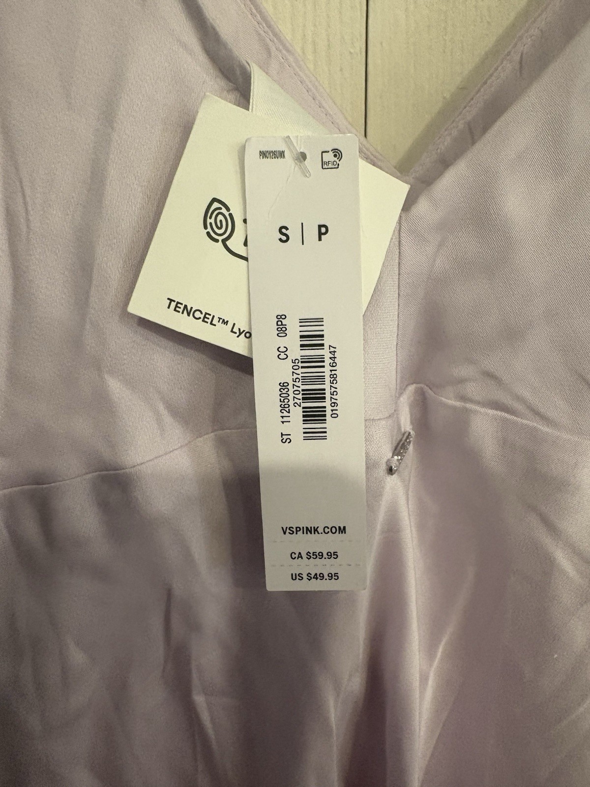 Victoria’s Secret PINK Satin Mini Slip Dress Sz S Lavender Ruffles Side Zip NWT