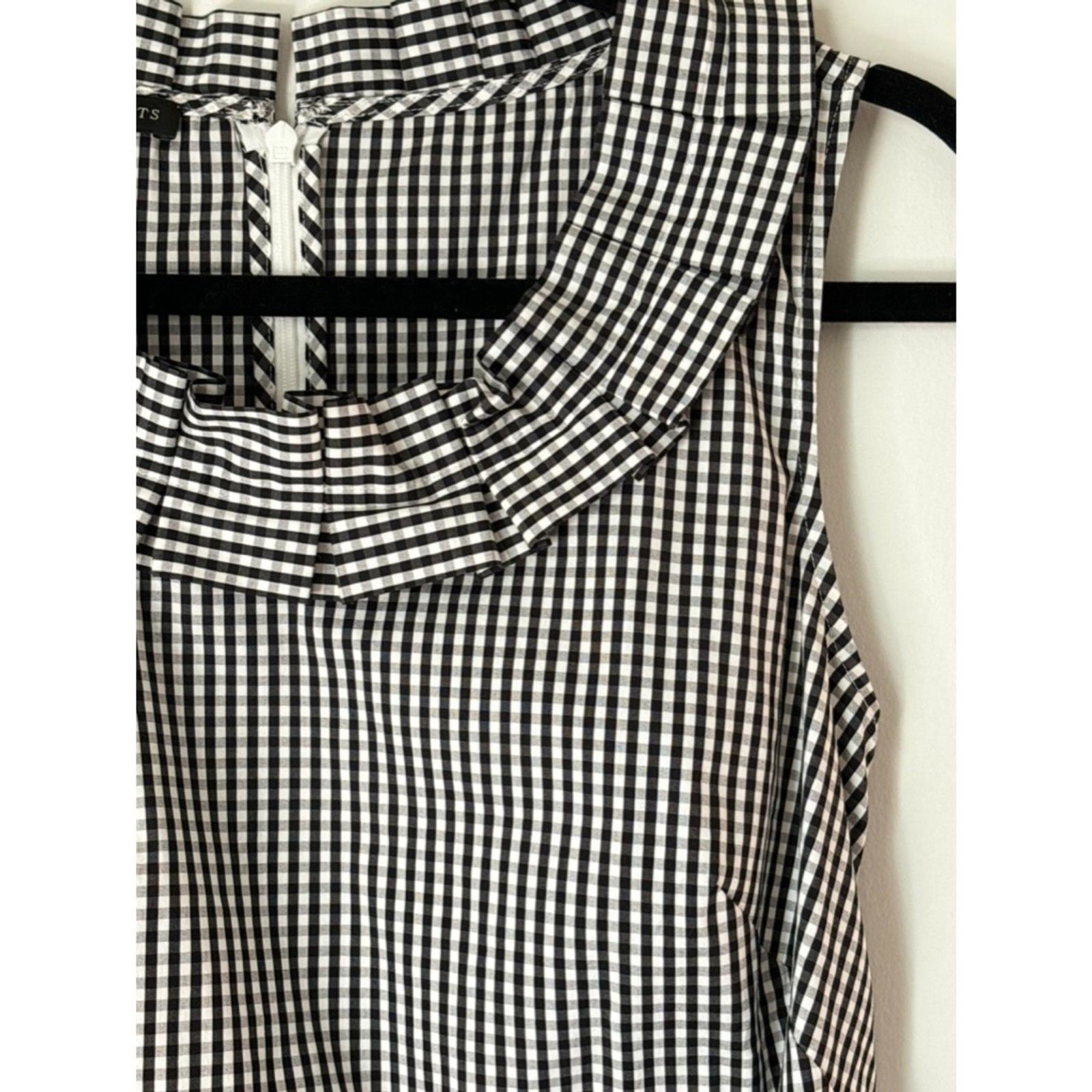 Talbots Gingham Black White Classic Holiday Neutral Timeless Dress Size 2 E72