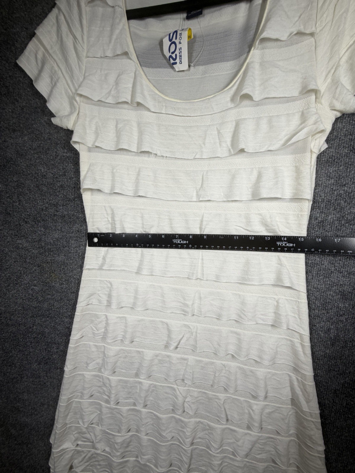 Max Edition White Ruffle Dress Short Size: XL