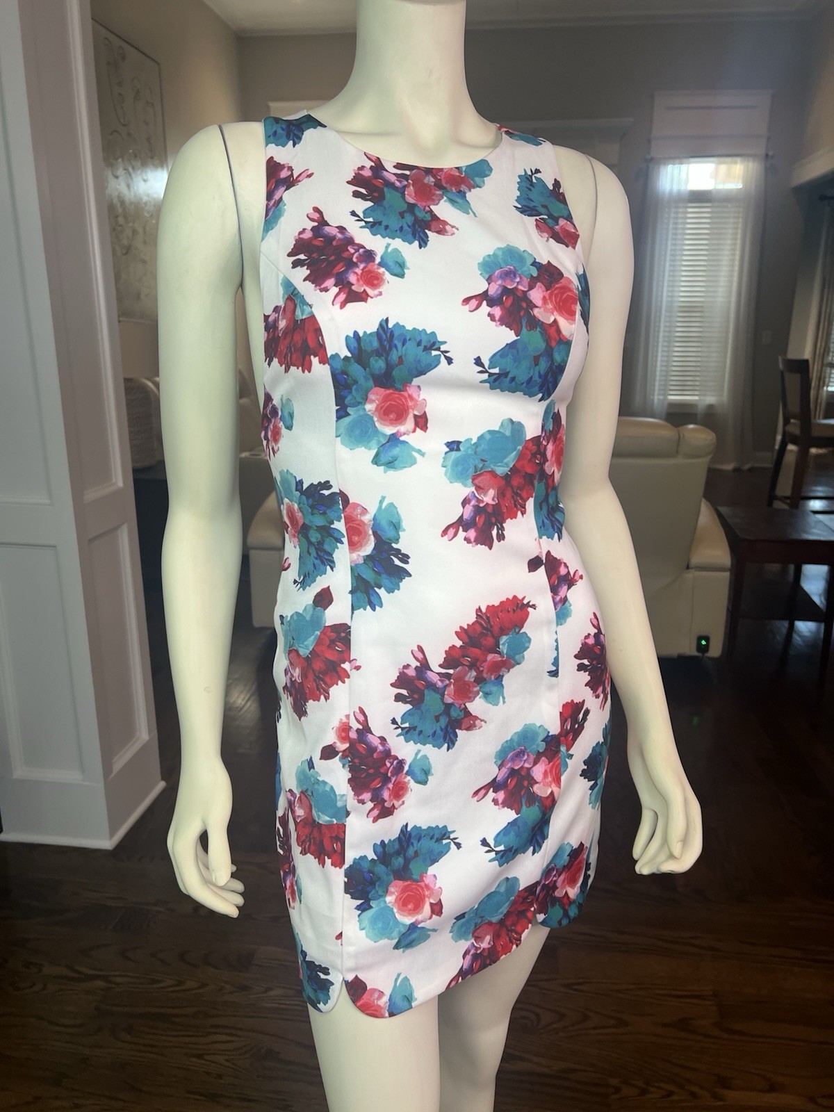 LOVERS+FRIENDS, Revolve Jetset Cutout Skater Dress in Floral Bouquet Size Small