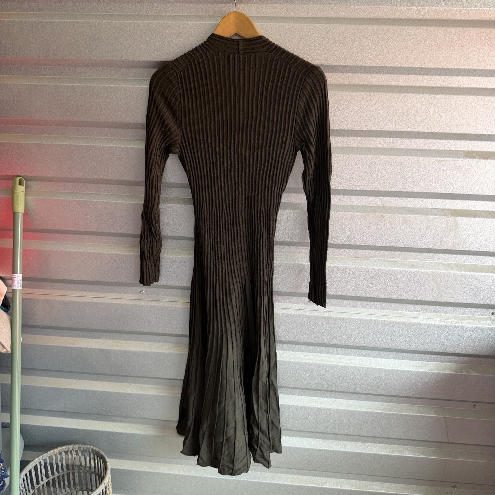 Peruvian Connection ribbed deep v-neck sweater dress Size Small