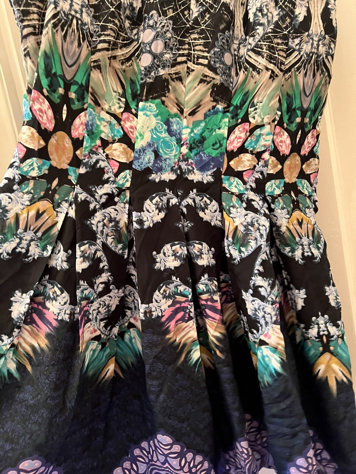 New Ginger Fizz Multicoloured Open Back Sleeveless Dress,UK 10