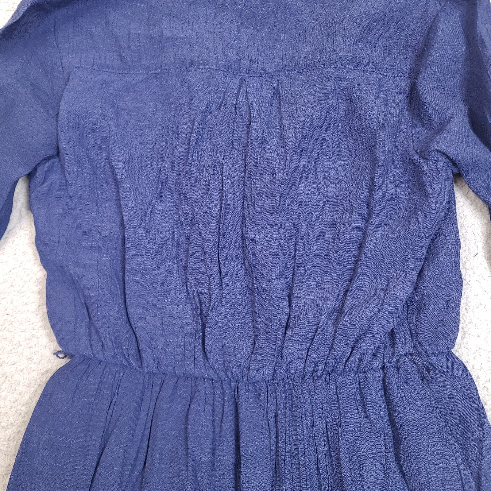 BCX Women’s Roll Tab Sleeve Button Up Dress Size XS Blue Rayon Blend Lined
