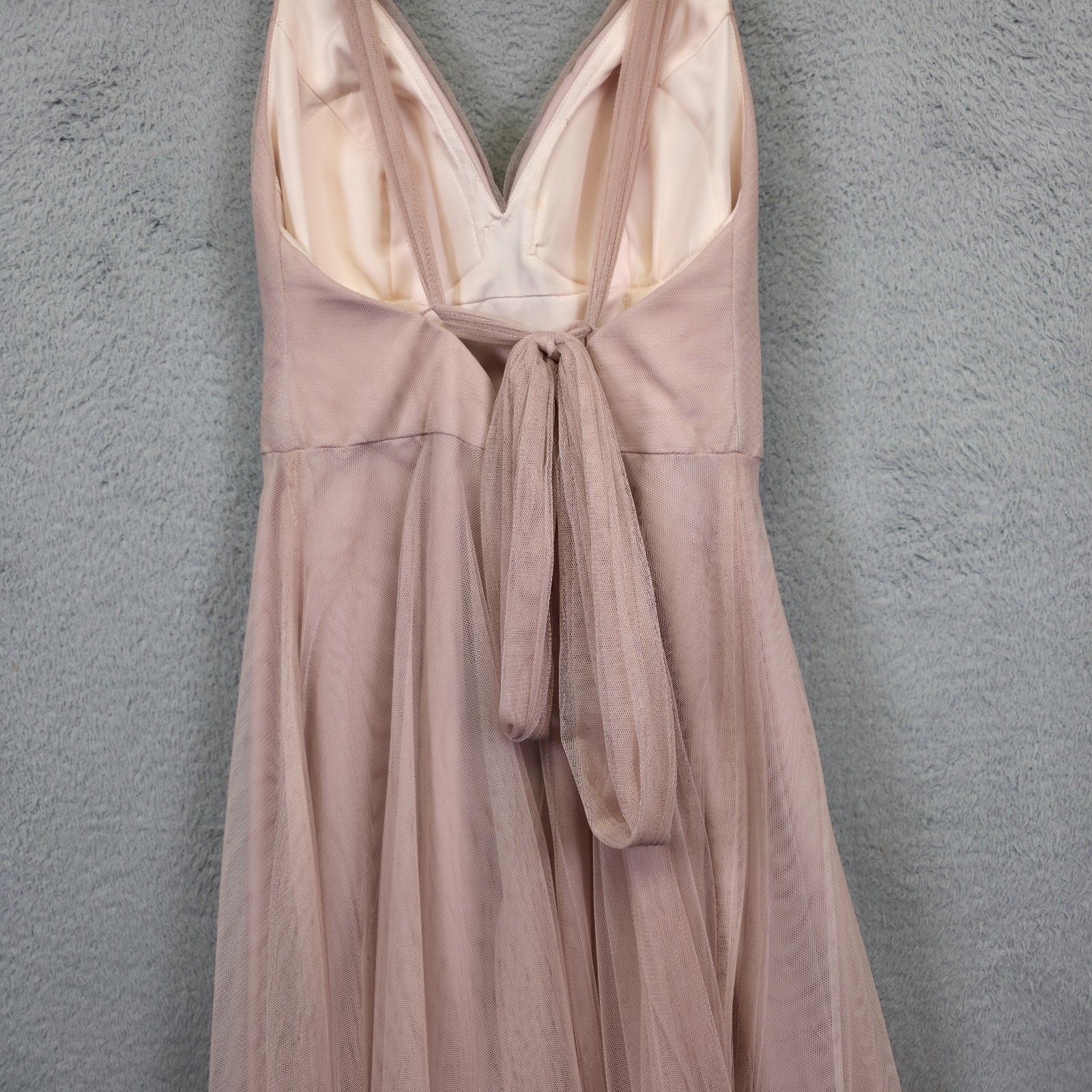Hitherto Formal Gown Womens 2 Blush Pink Tulle Romantic Bridal Prom Maxi Dress