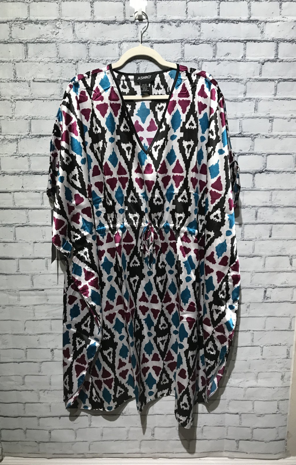 NEW Ashro, Women One Size 36″x39″, S M L XL Plus 1X 2X 3X 4X Beach Kaftan Dress