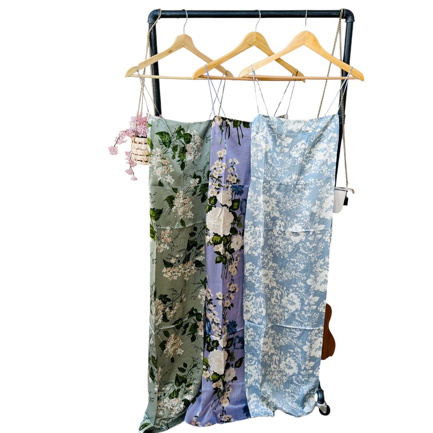 Reformation Frankie Silk Dress Tea Garden