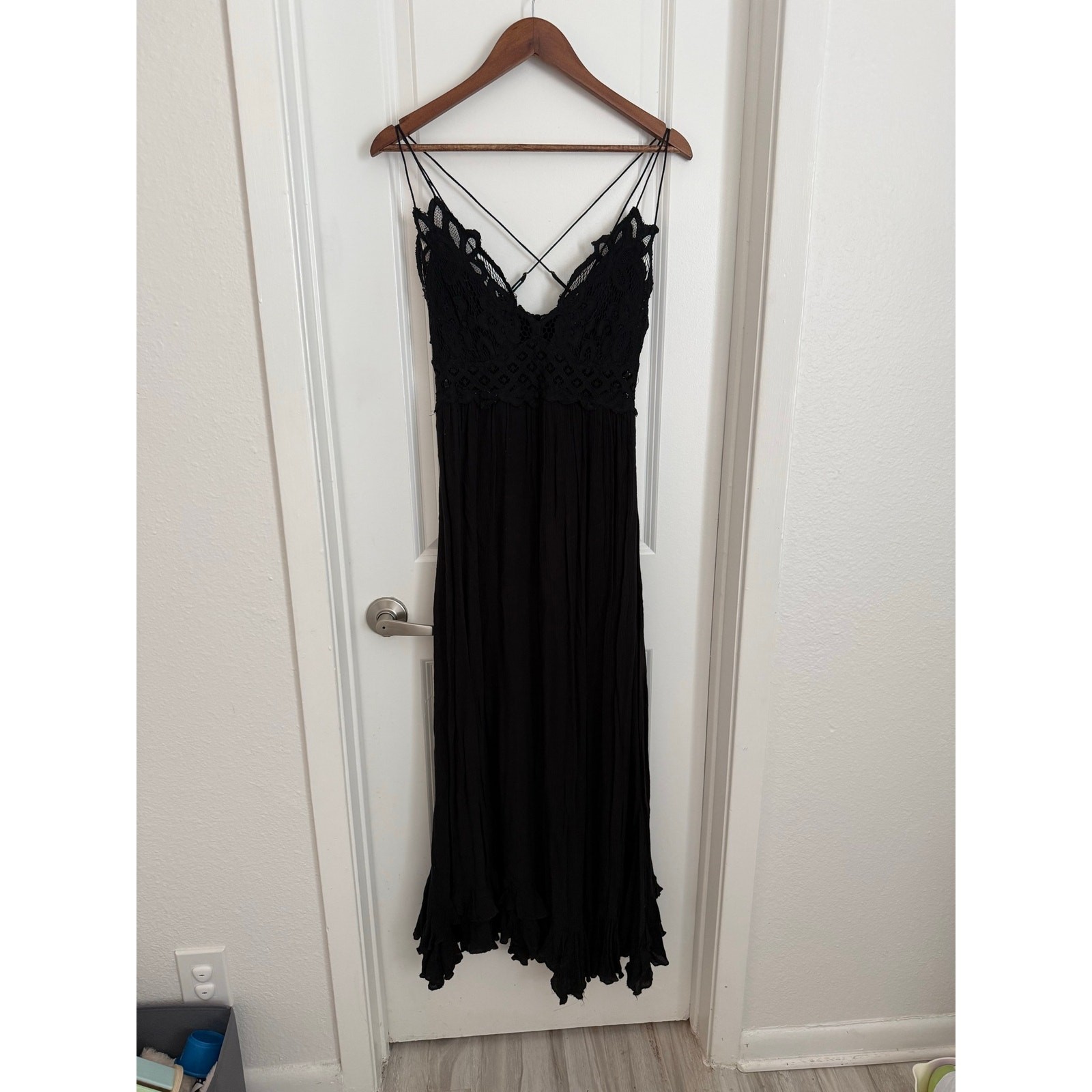 Free People Adella Maxi Slip Lace Front Dress Size Large