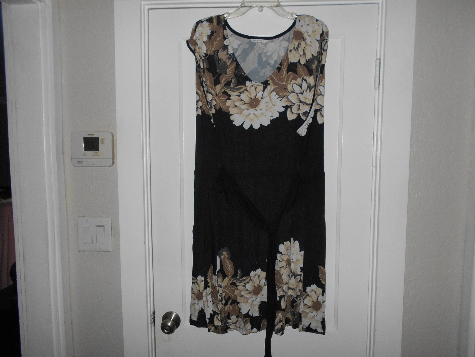 Isaac Mizrahi Live! Floral Brown Beige Black Mid Sundress Size 3X