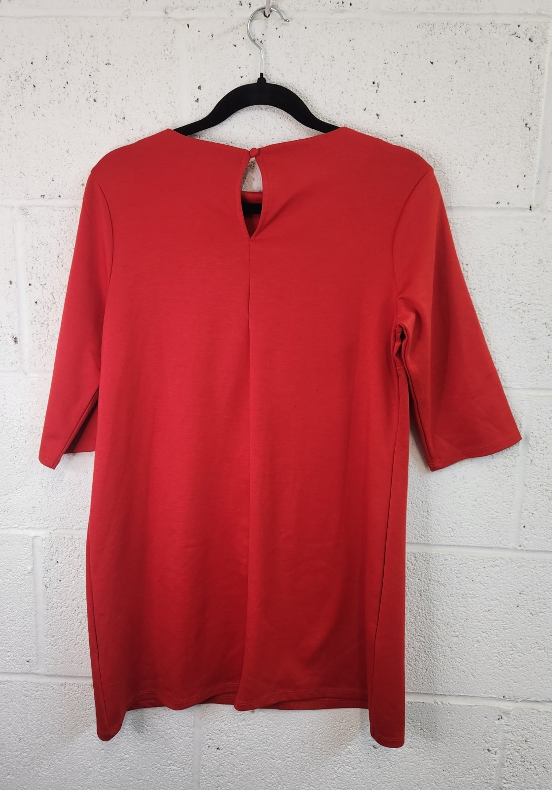 Dorothy Perkins Women’s Red Shift Dress Gold Shoulder Buttons UK 14