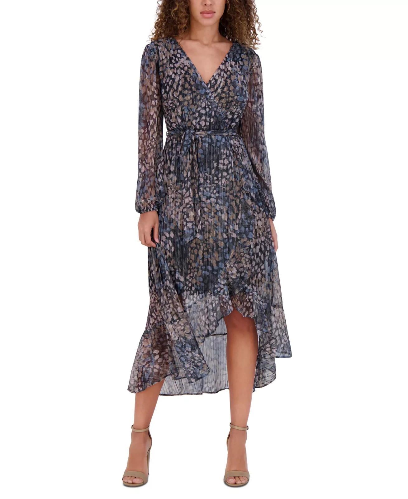kensie Women’s Printed High-Low Midi Dress MSRP $138
