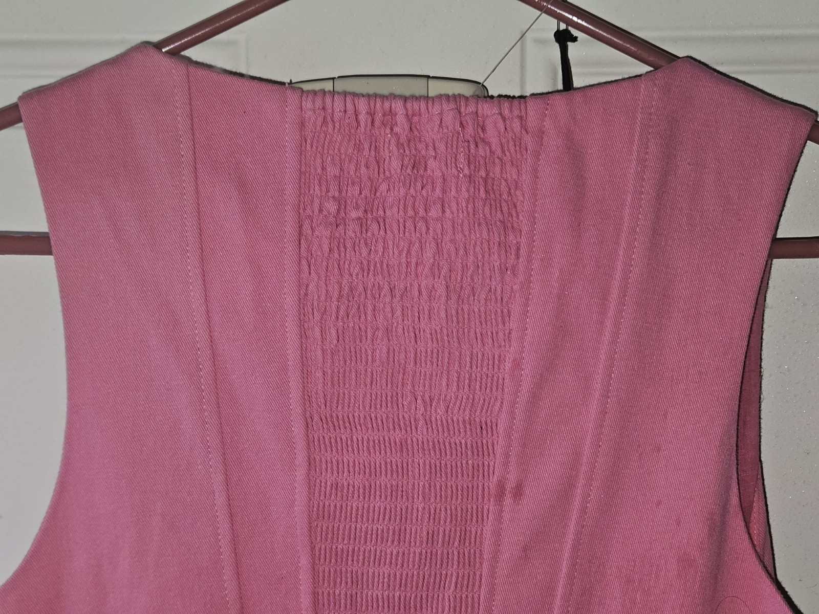 Kourt Pink Denim Corset Pleated Lele Babydoll Fit Flare Mini Dress Size Med NWT