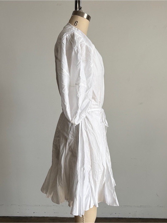 NWT RHODE “Claudine” Puff-Sleeve Wrap Mini Dress in White Sz X-Large