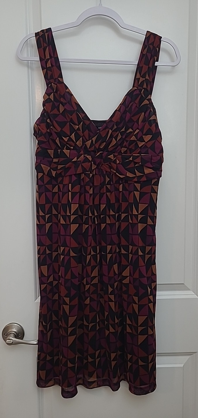 Apt. 9 Dress Women’s Sz L Empire Waist Lined Mini Geometric Sleeveless NWT