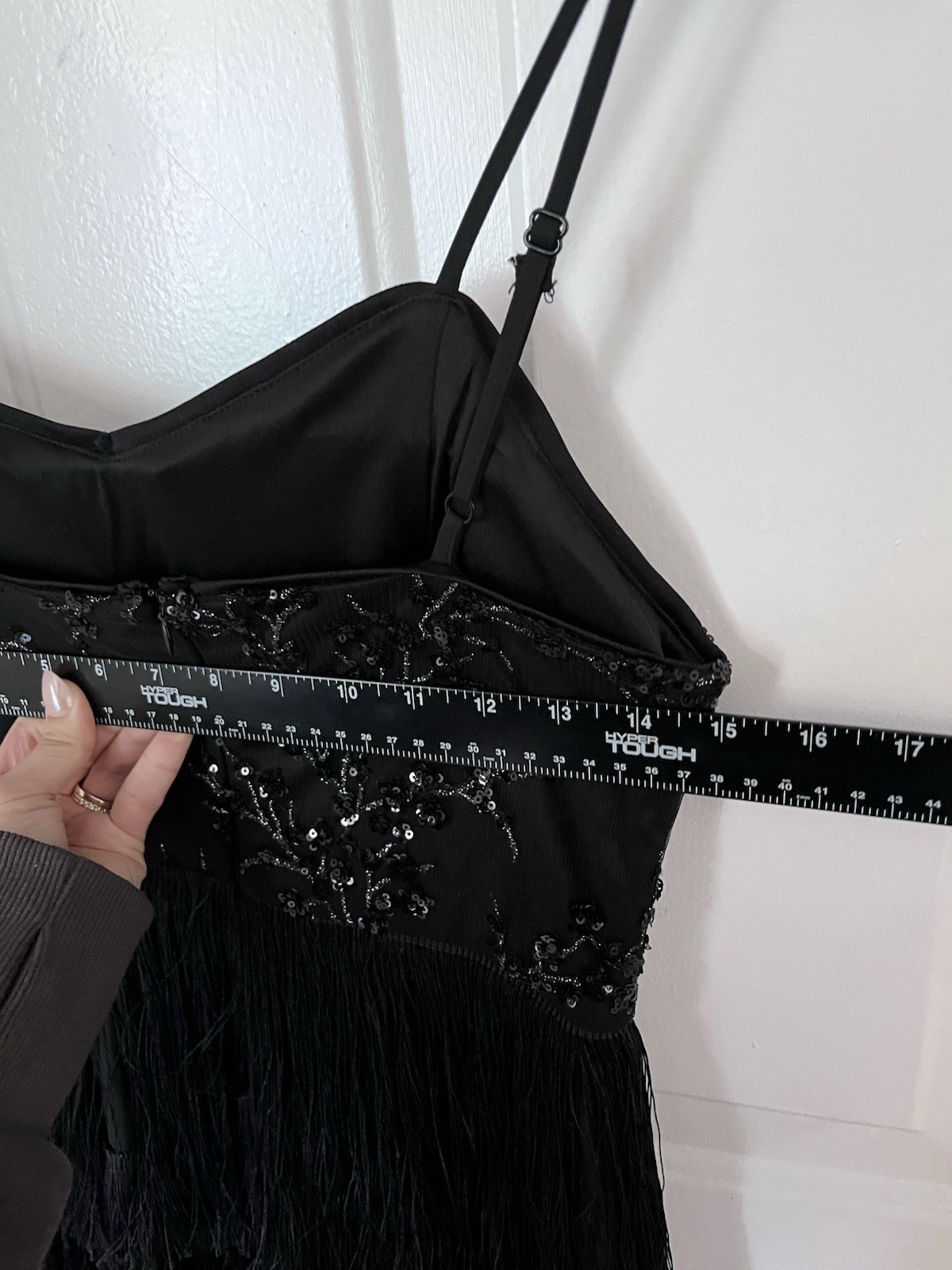 Flapper Style Dress Womens S Black Beaded Sequin Fringe 20s Gatsby Whimsy Goth