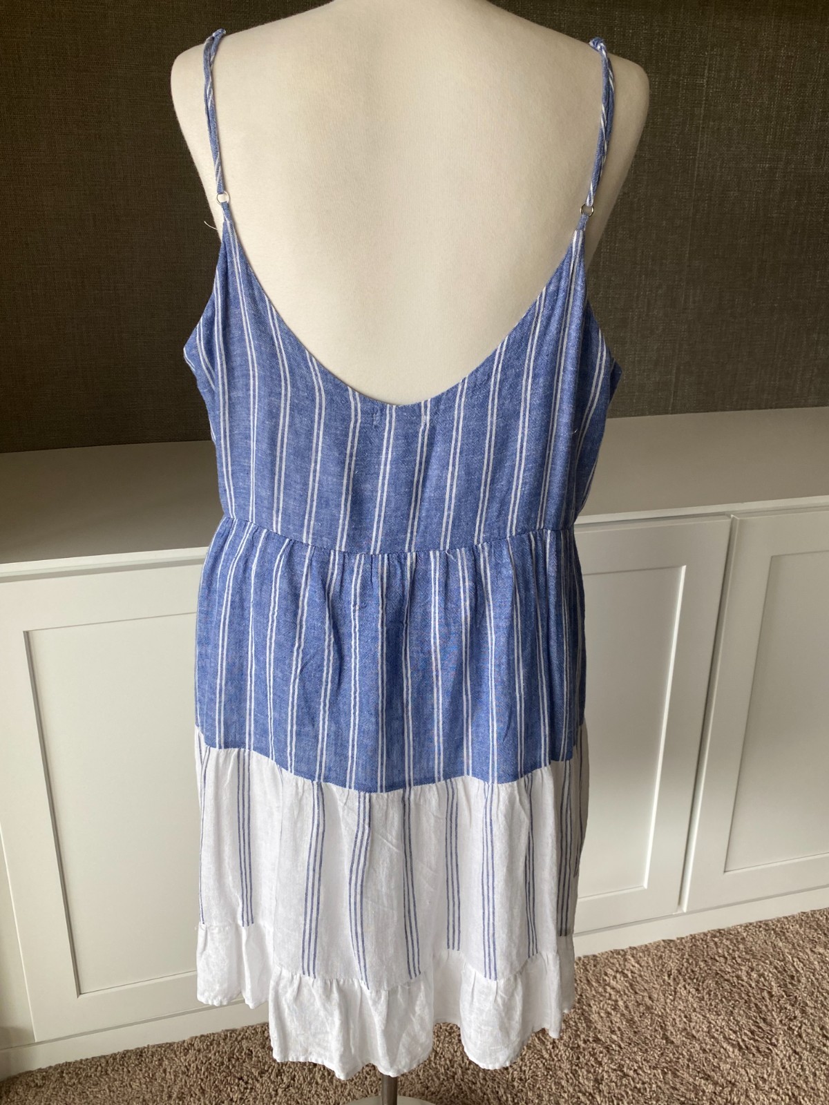 Rails Mattie Dress Mixed Blues Stripe Size Large