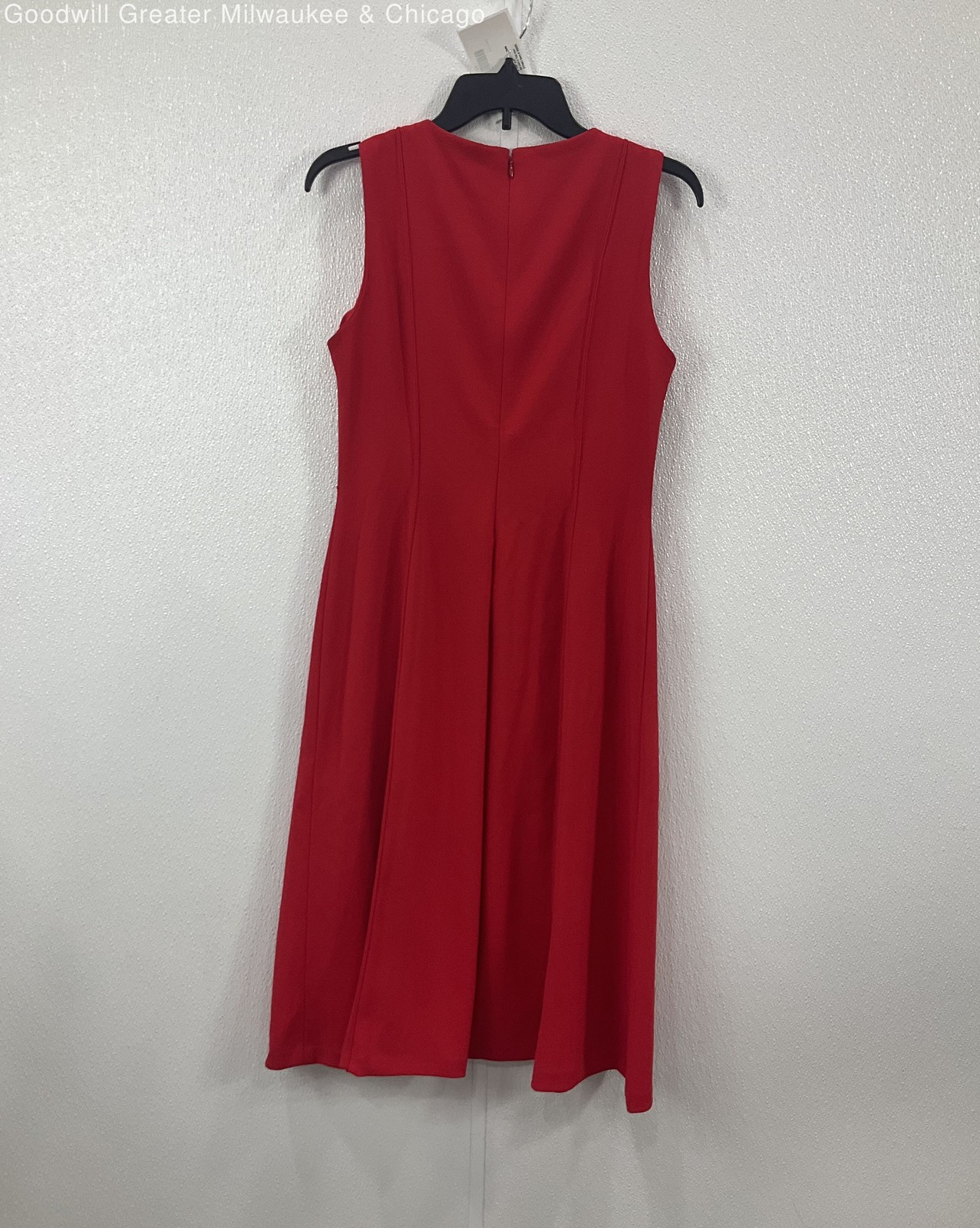 Halston Womens Dress Red Solid Sleeveless Sheath All Season Size 8