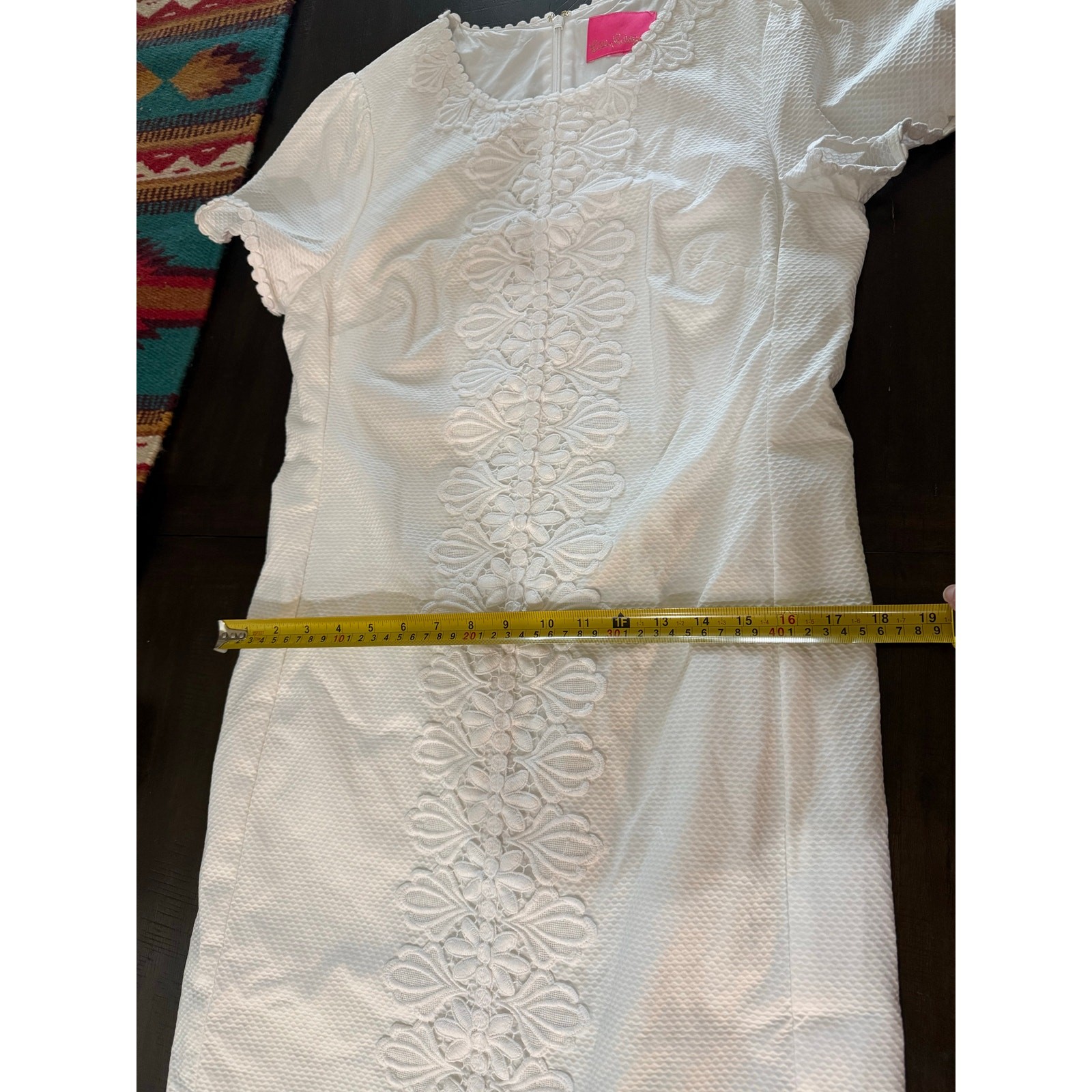Lilly Pulitzer Maisie Stretch Piqué Shift Dress in Resort White cotton size 8
