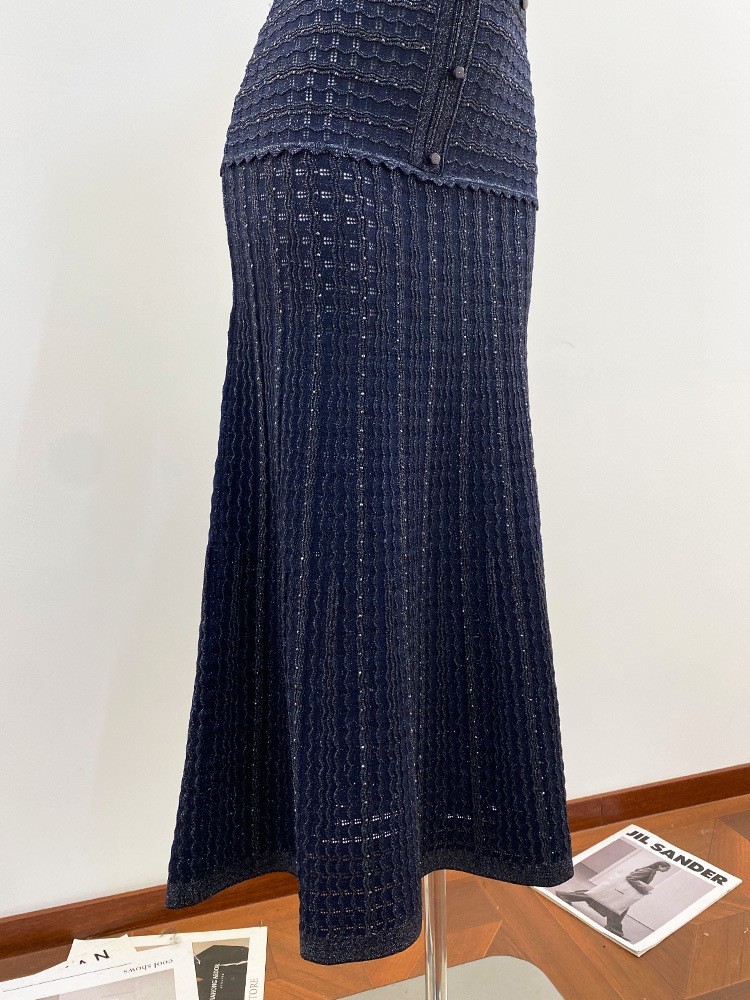 🎁AUTHENTIC Sandro Women Round Neck Rhinestone Crochet Knitted Evening Dress SML