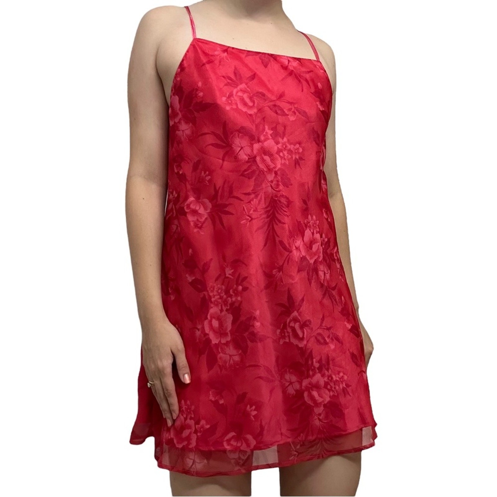 Lord & Taylor Slip Dress Mini Pink Floral Dainty Coquette Casual Size Small
