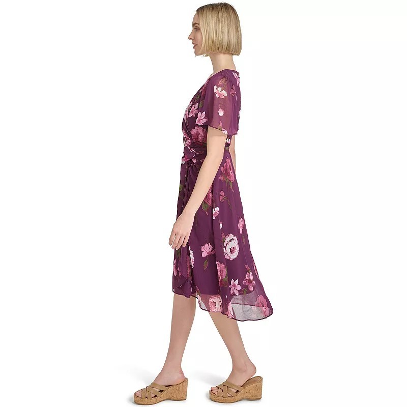 Women’s Harper Rose Flutter Sleeve V-Neck Midi Dress Sz 4 Ret $89 Nwt