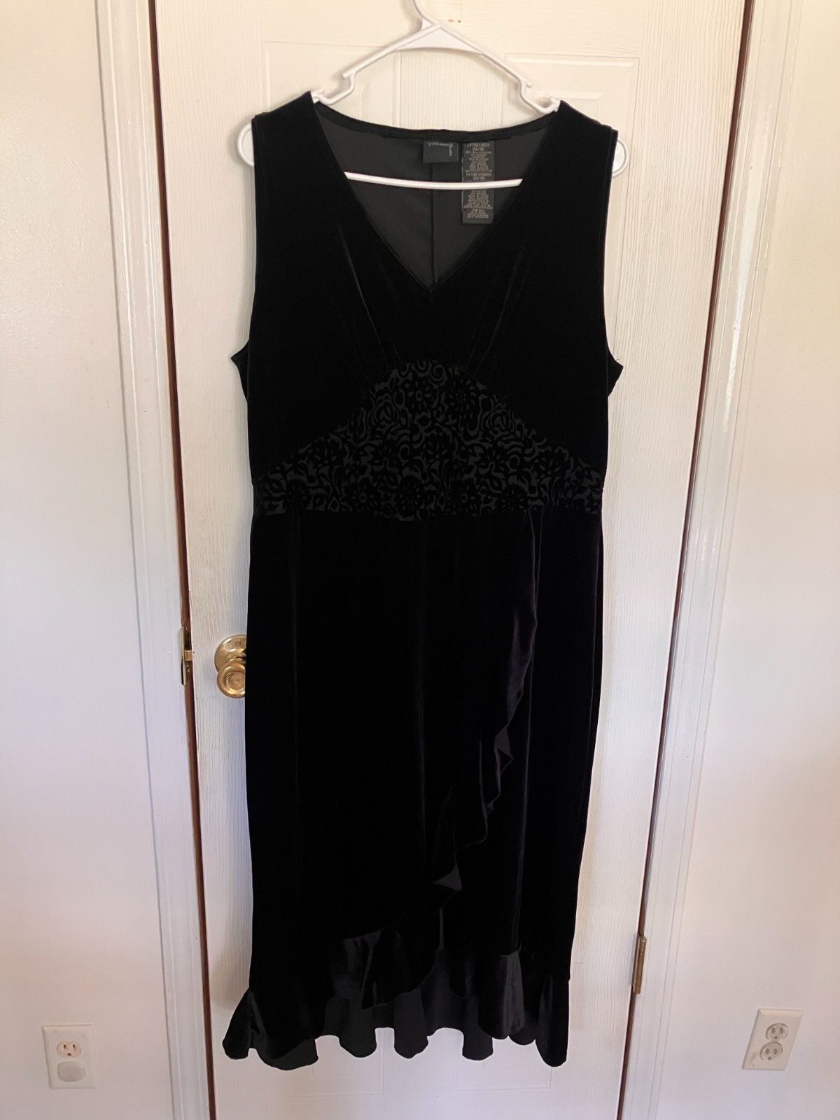 Vintage velvet burnout asymmetric midi dress goth punk fairygoth retro grunge
