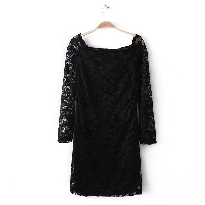Classic Sexy Women’s Lace Bodycon Off Shoulder Long Sleeve Evening Party Dress
