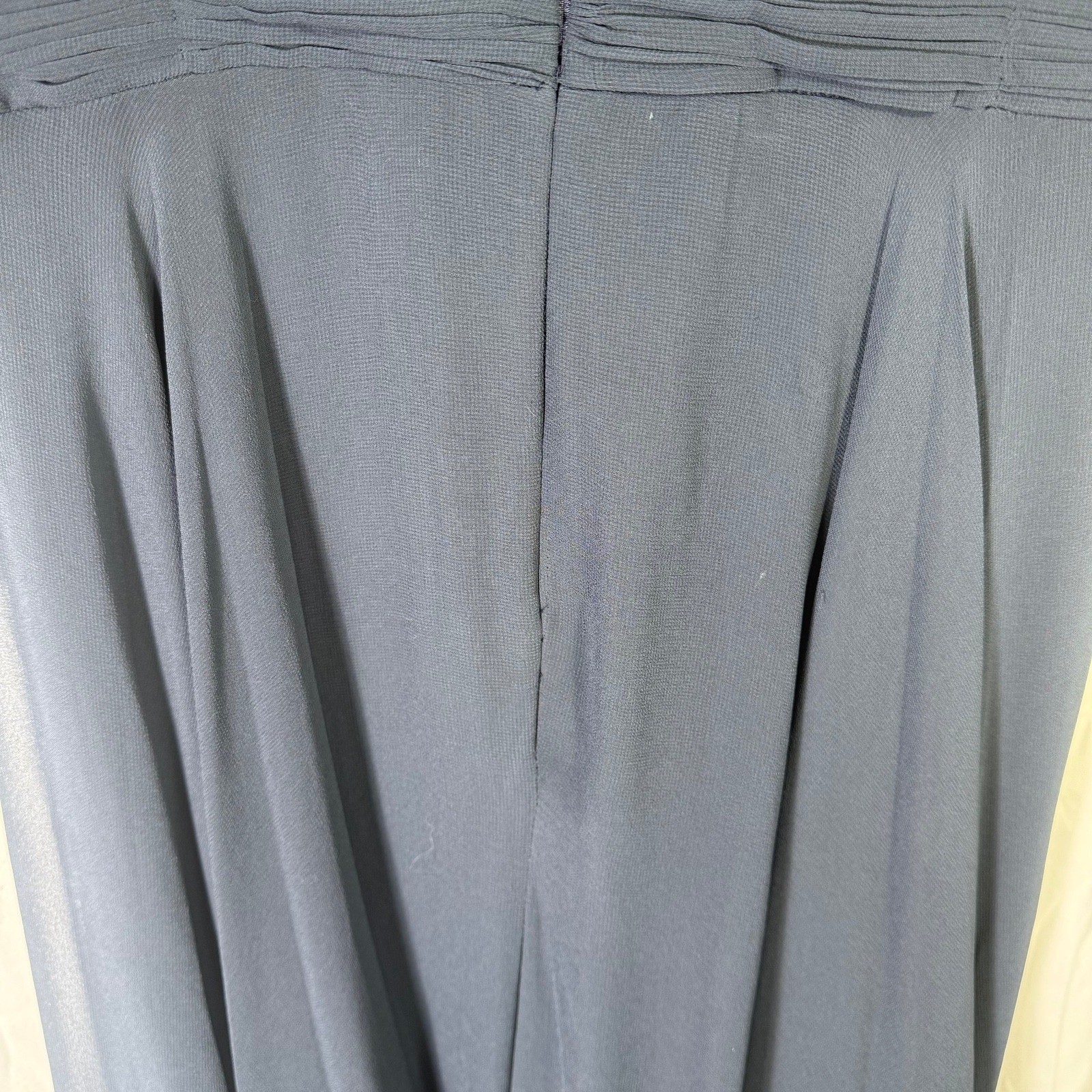 Mac Duggal 9180 Midnight Blue Beaded Sequin Chiffon Gown Dress Womens 12 NWT