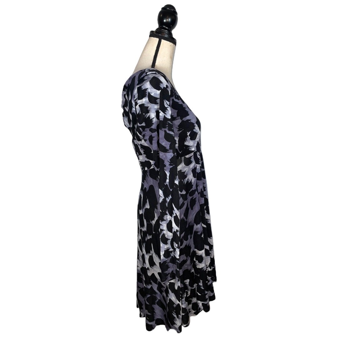 A/X Armani Exchange Black Purple Animal Print Dress Size: M