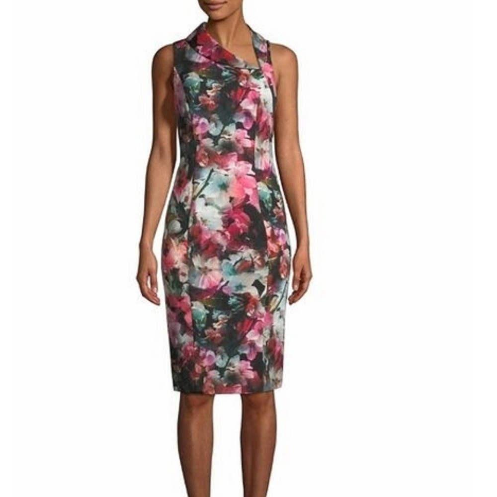 Black Halo Blaze Sheath Dress in Bailey Floral sz 4