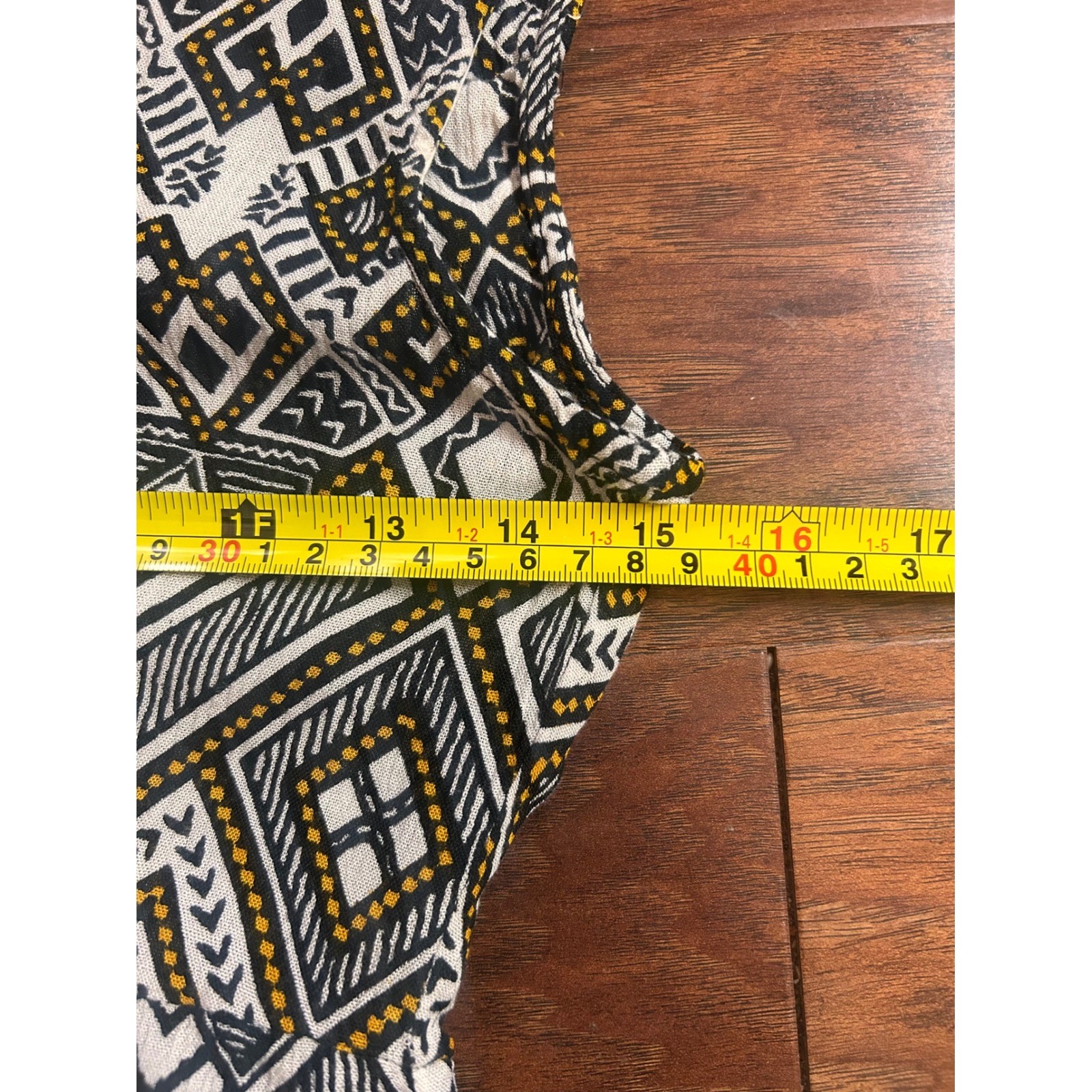 Boho Geo Chic Flowy Maxi Dress Women’s Small Modern Tribal Print