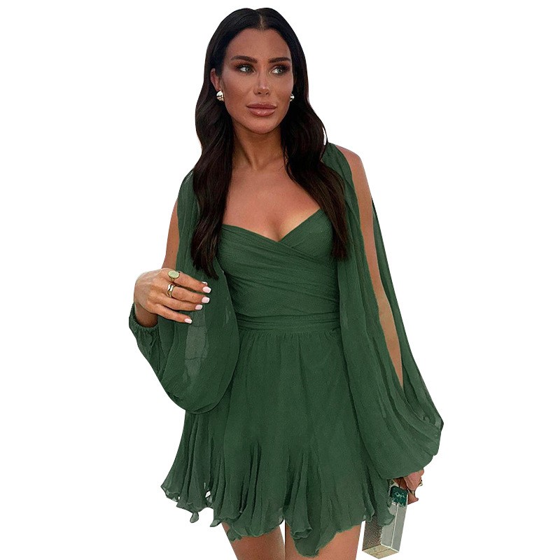 Women’s Solid Color Slim Fit Short Dress