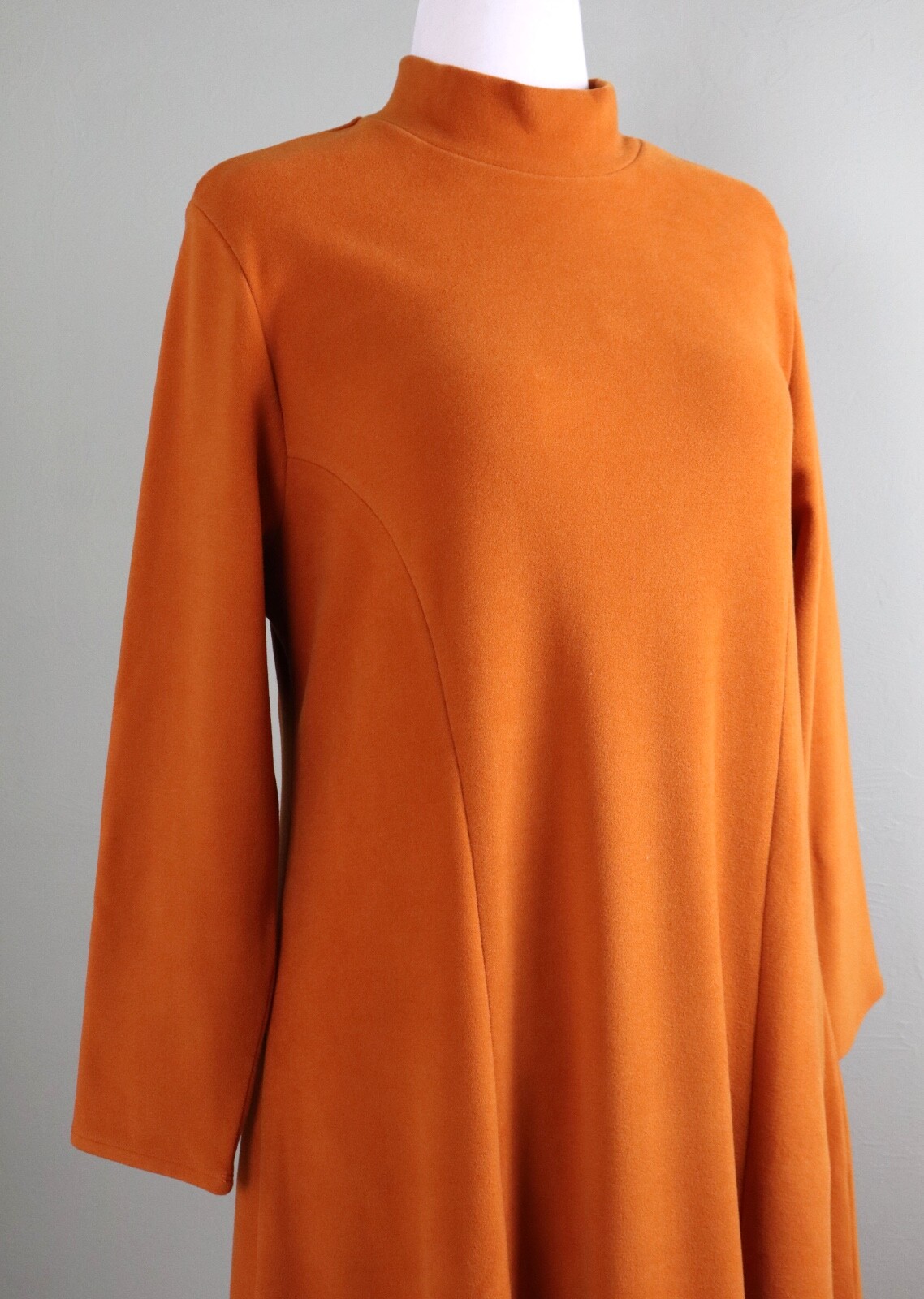 SOFT SURROUNDINGS $130 Marsilia Soft Stretch Mock Turtle Neck Maxi Dress Large