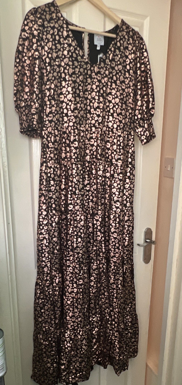 Scamp & Dude Women’s Metallic Rose Gold Maxi Dress