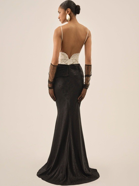 $589 NWT For Love And Lemons “Karissa” Maxi Gown in Cream Sz 8