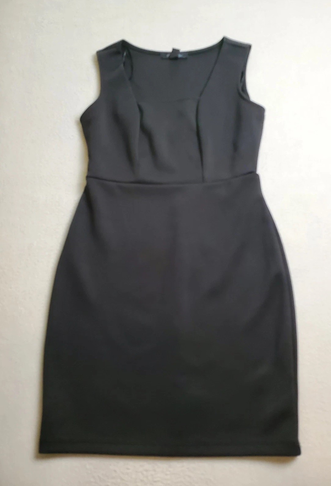 Forever 21 Bodycon Shift Dress Womens Small Black Square Neck Sleeveless Stretch