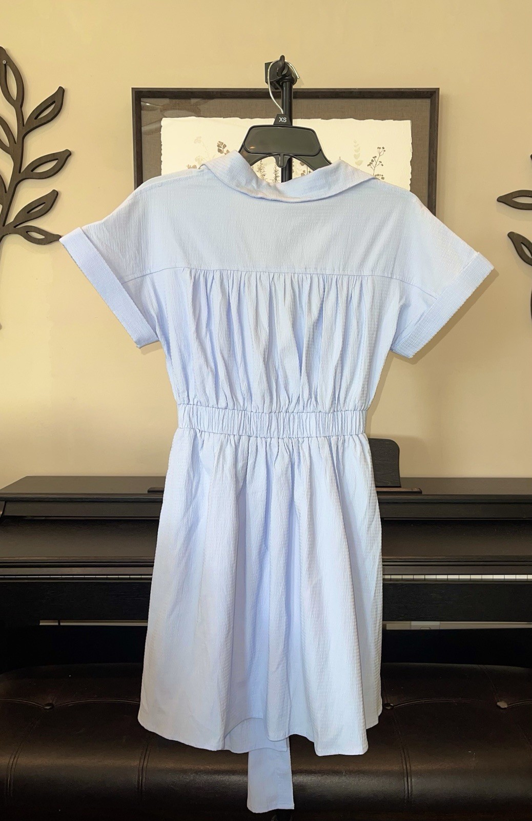 Lulus Breeze By Light Blue Tie-Back Mini Dress With Pockets – Size XXS
