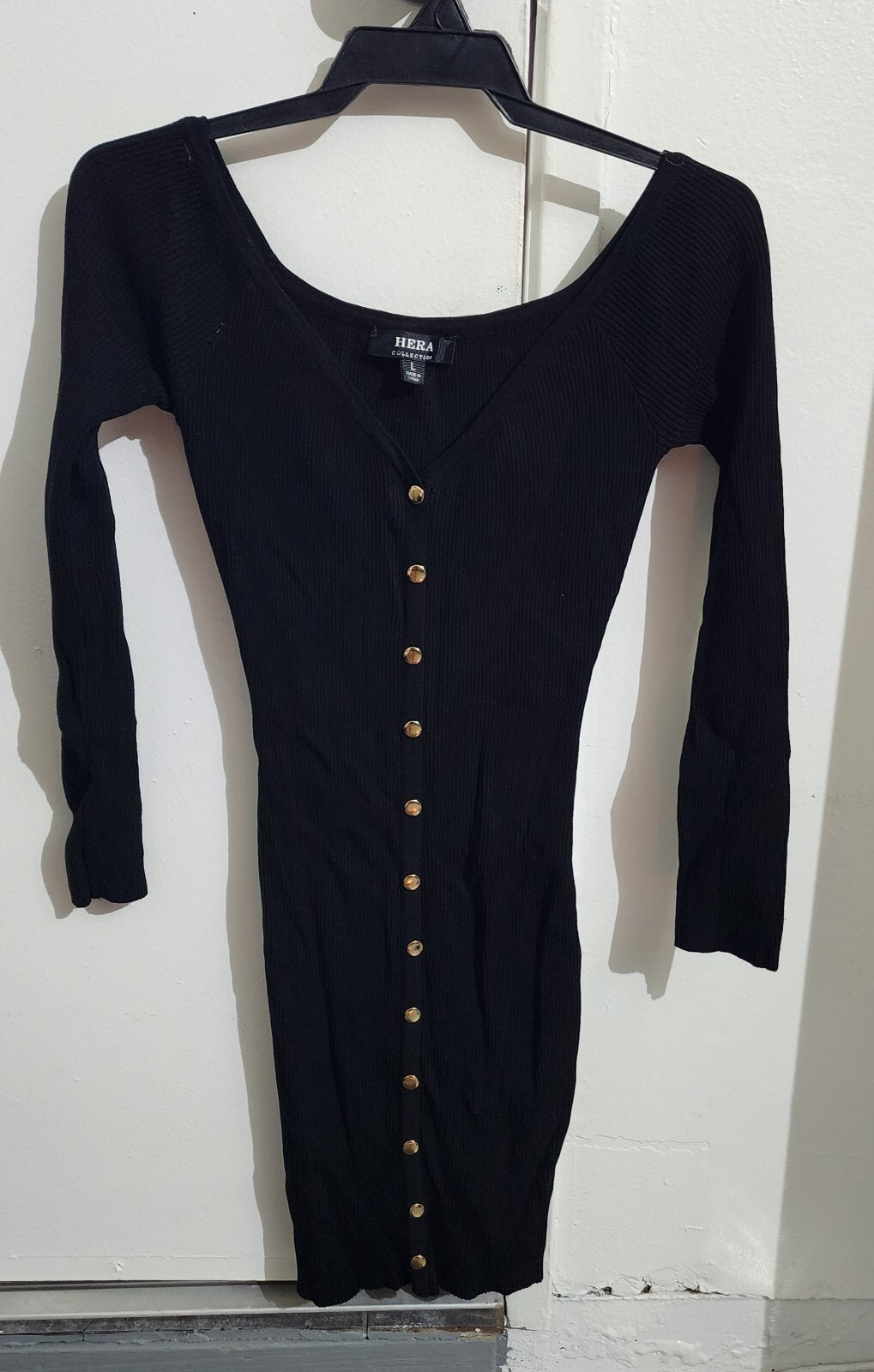 Hera Collection Black Long Sleeve Dress Size Large
