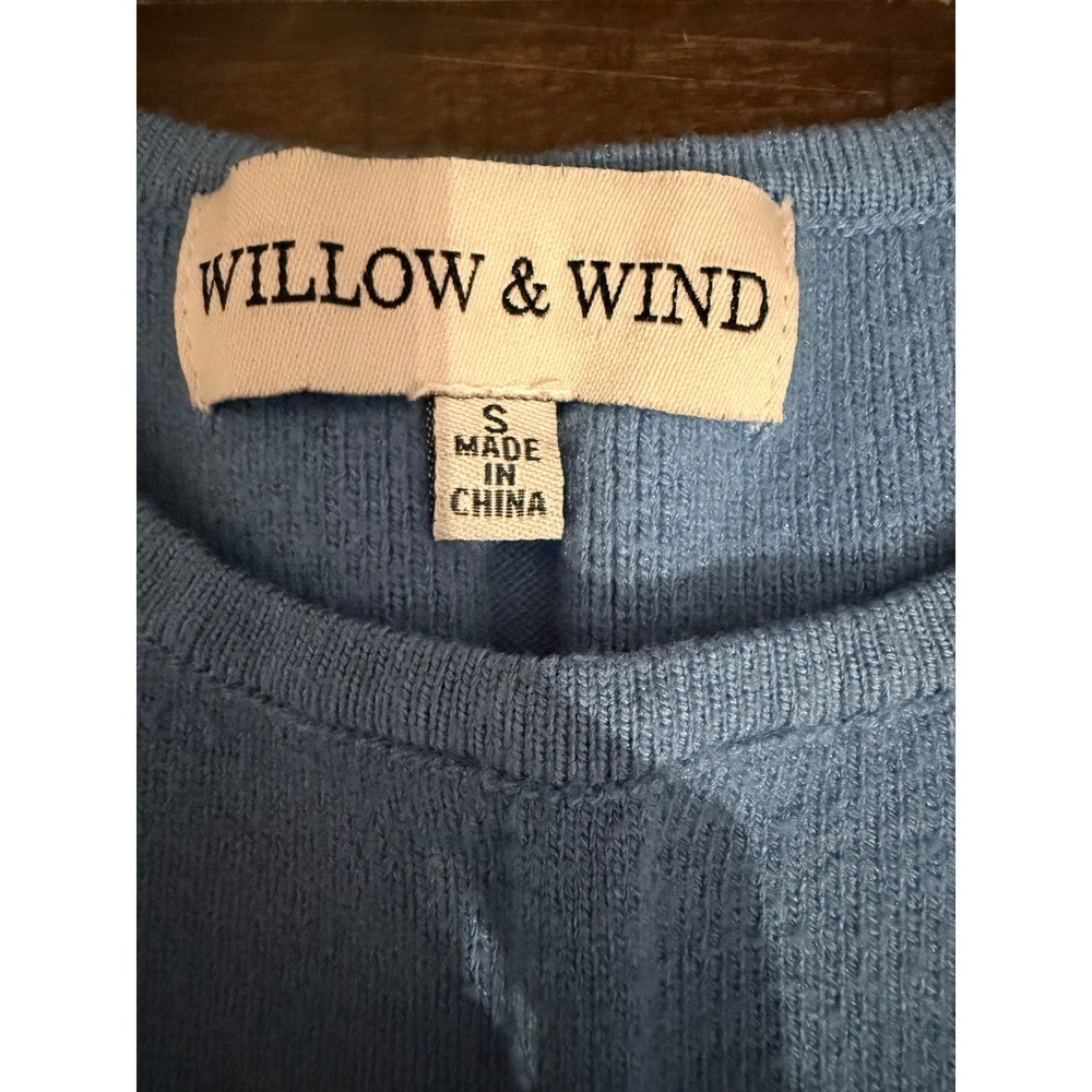Willow & Wind Blue Ribbed Knit Tank Dress Sleeveless Bodycon Midi Size Small