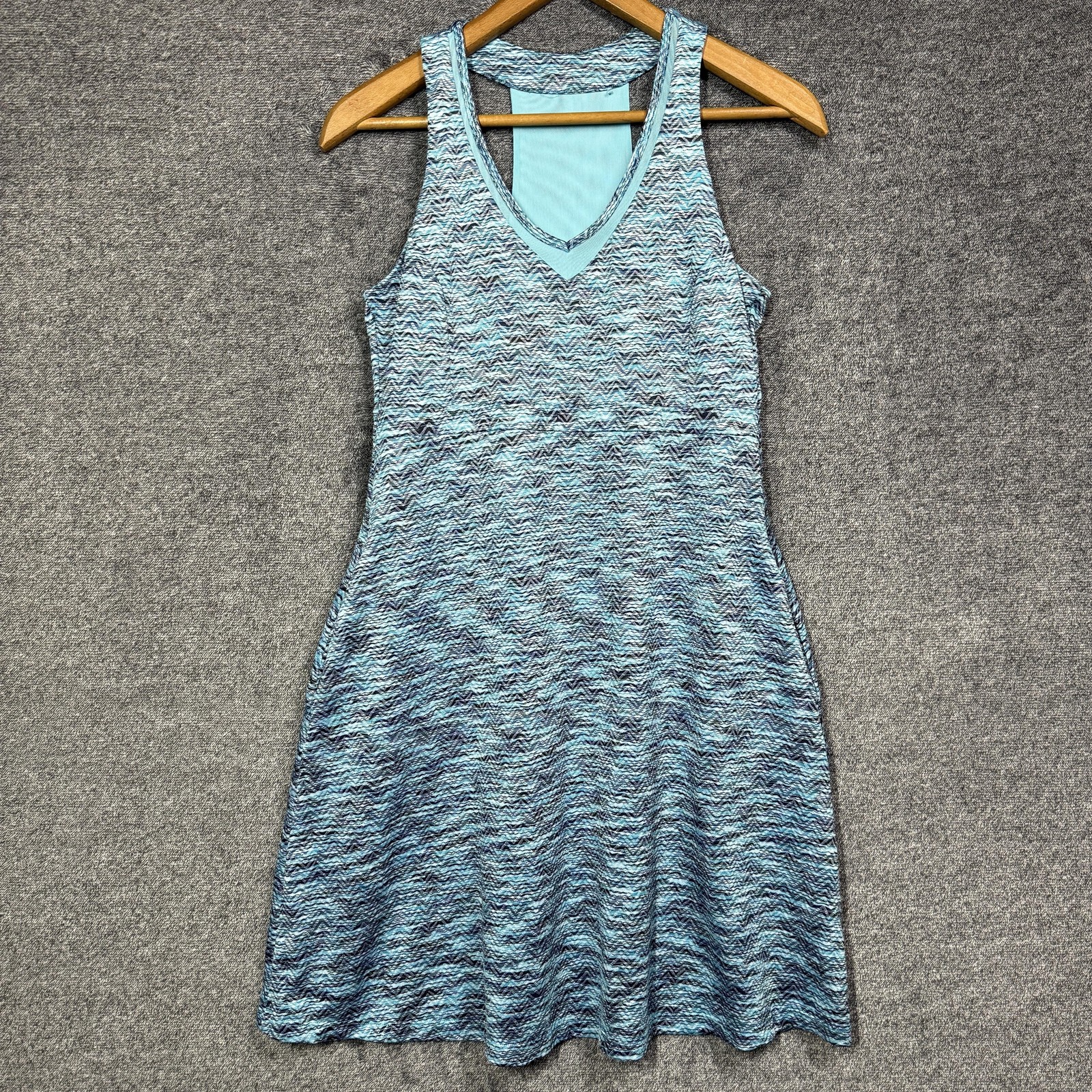 MPG Dress Womens M Blue Tank Dress Fit & Flare Knee Length V-Neck Lined