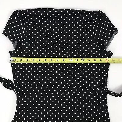 Uttam Boutique London Wrap Effect Sz 10 Dress Polka Dot Black White New