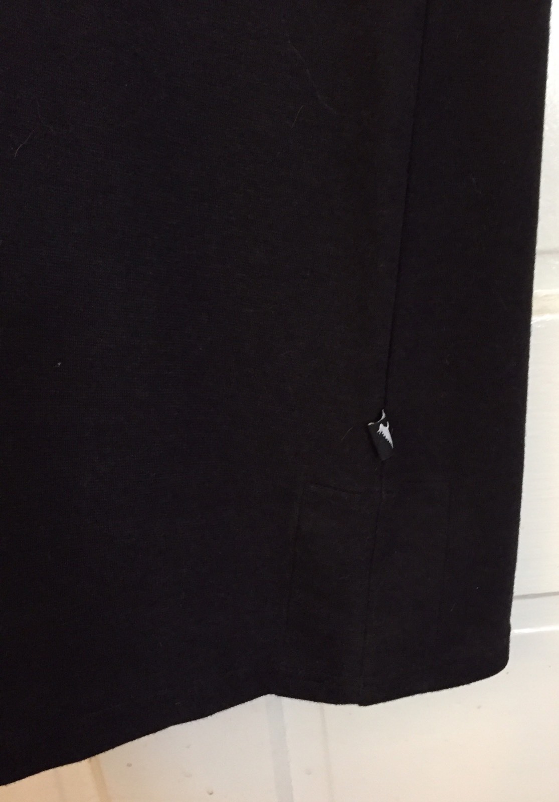 HORNY TOAD Simple Black Short Sleeve Soft Knit Dress Inside Pocket Womens Size L