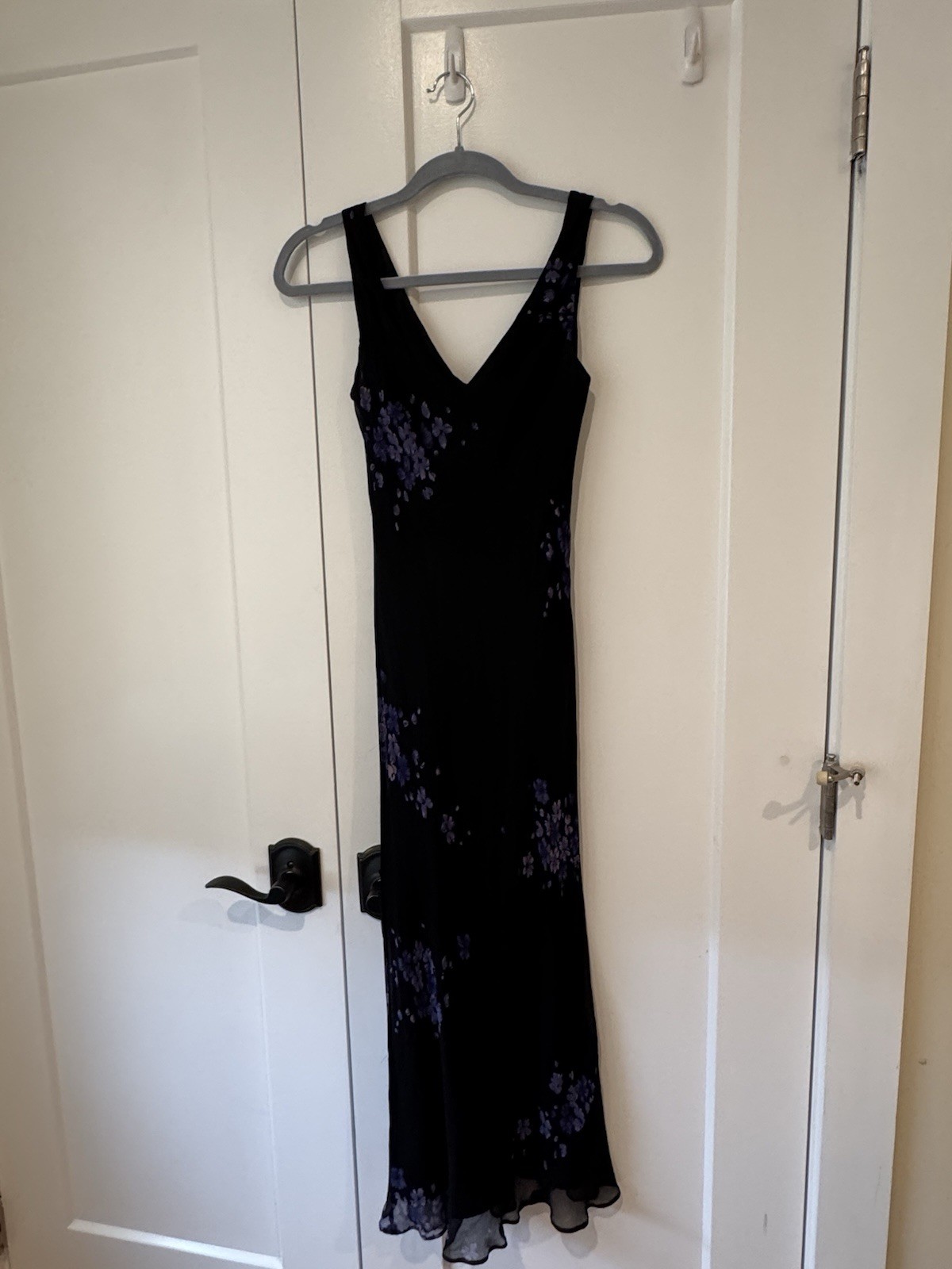 Jones New York Formal Midi Dress Y2K Black And Purple Silk Size 4
