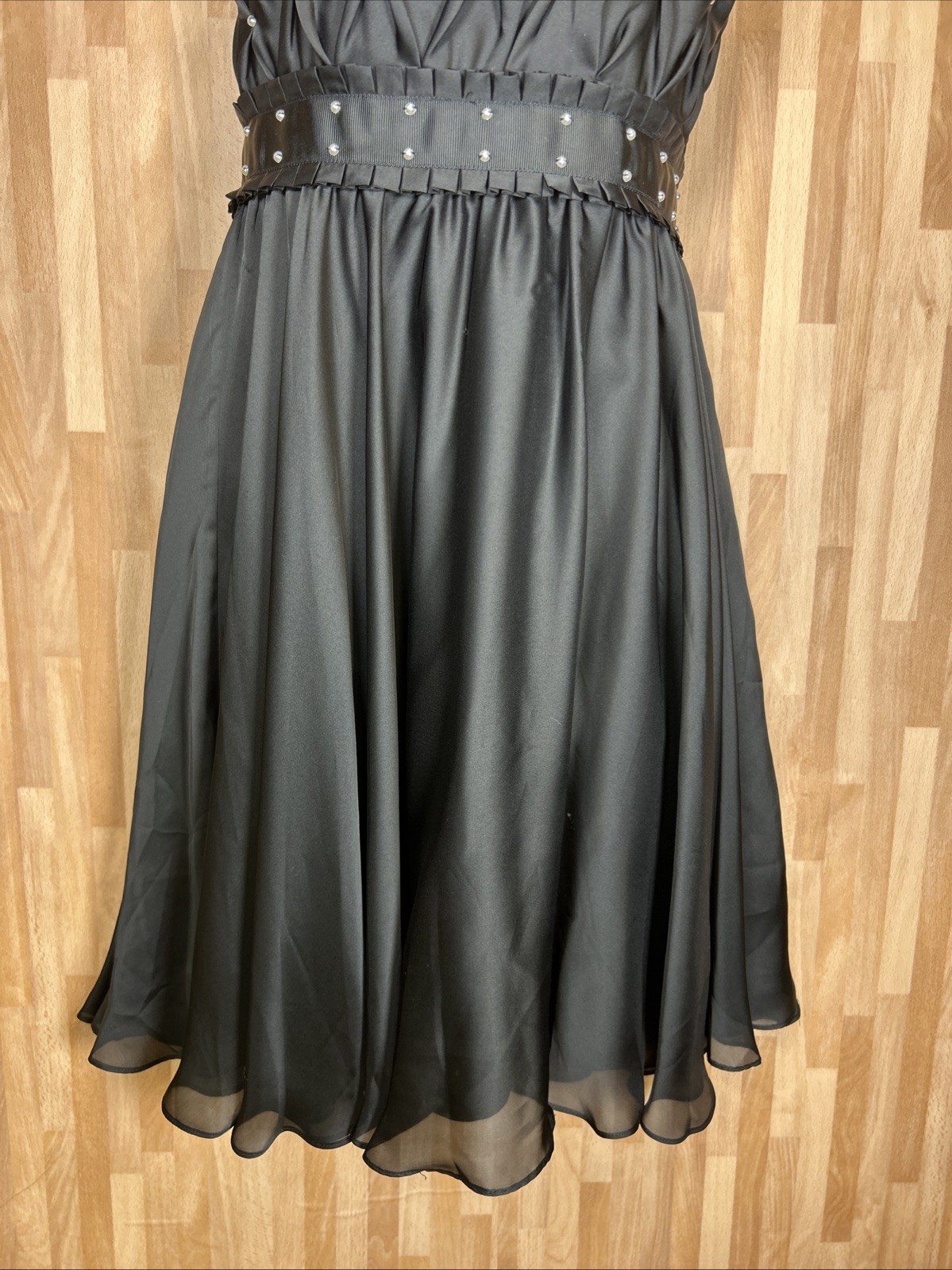 White House Black Market Black Dress Size 4 Black Pearl Beads Event Party NWT