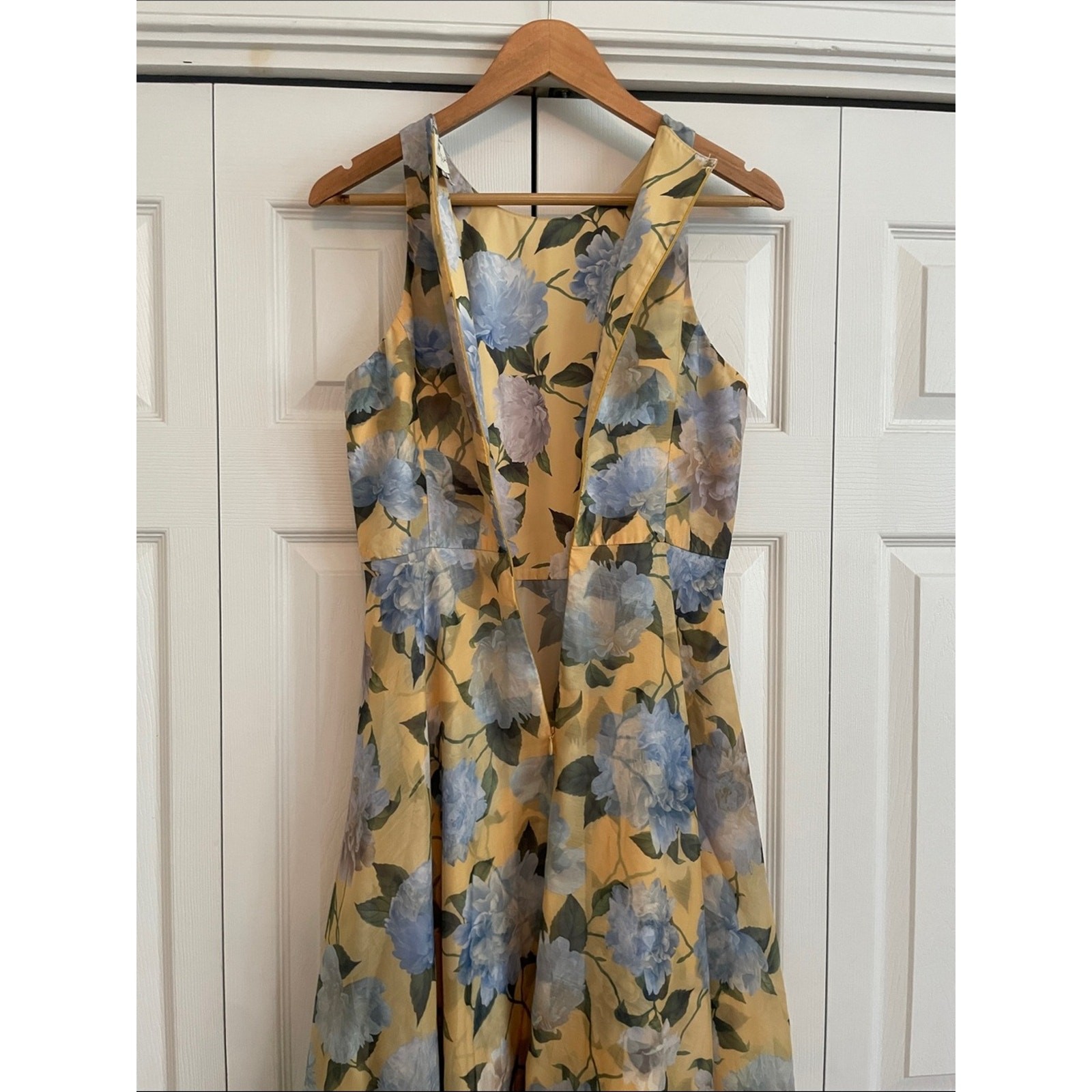 Sachin & Babi Kate Draped Floral Print Organza Gown Dress size 8